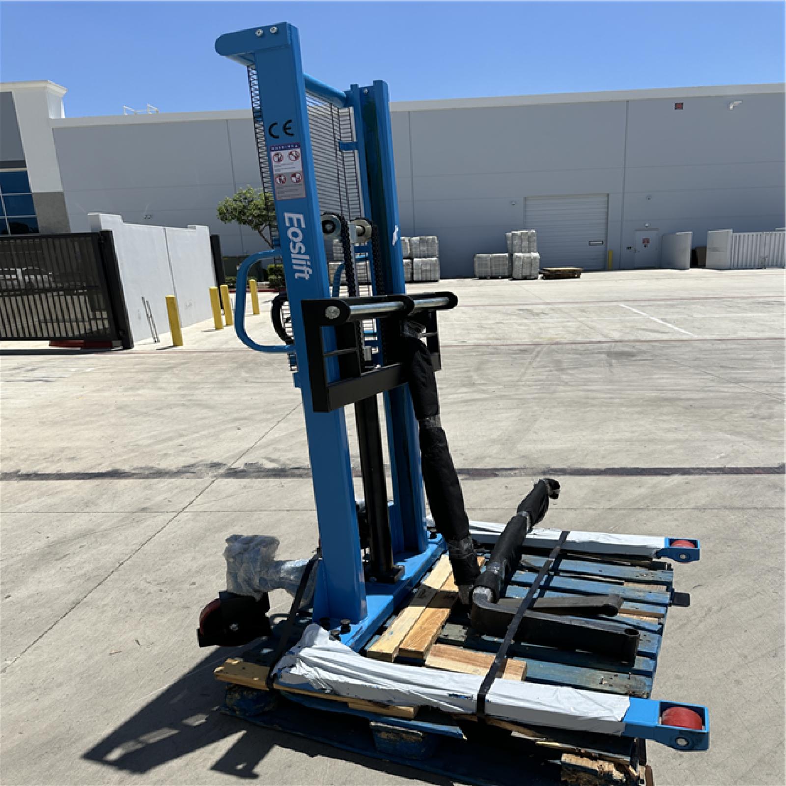 California AS-IS EOS lift Hand Stacker Model H10, Rated Capacity 2200 LBS, Max Lifting Height 63-Appears in Excellent Condition