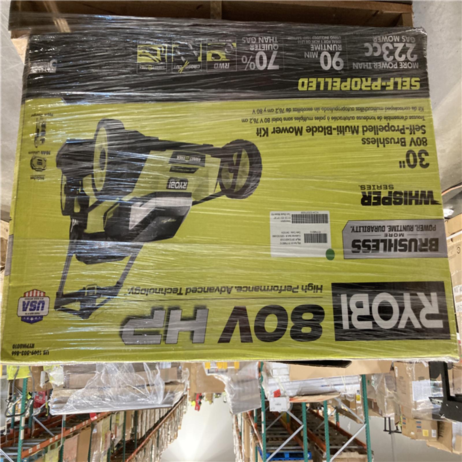 DALLAS LOCATION - RYOBI 80V HP Brushless Battery Cordless Electric 30 in. Multi-Blade Lawn Mower with Battery and Charger