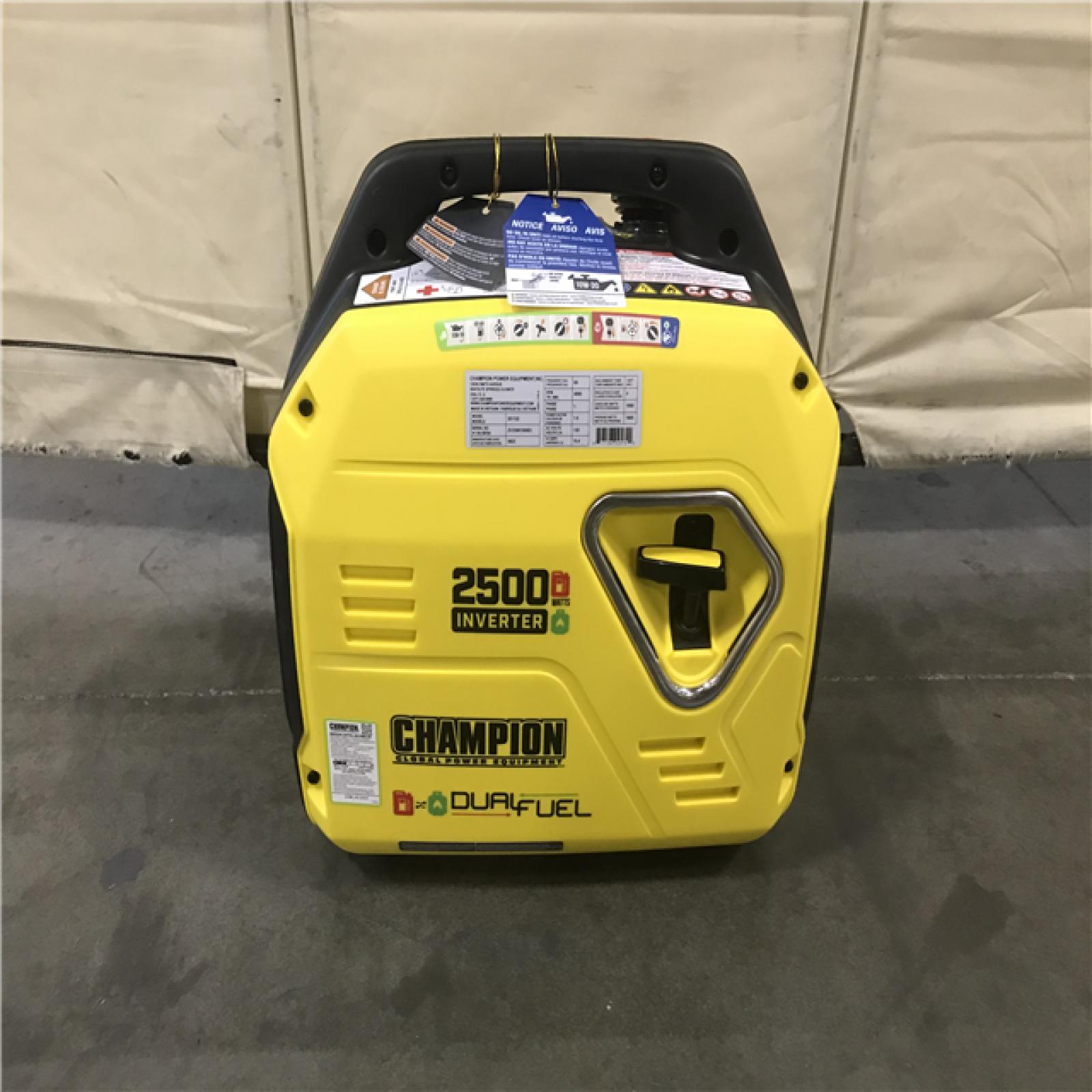 California AS-IS Champion Power Equipment 2500-Watt Recoil Start Ultra-Light Portable Gas and Propane Powered Dual Fuel Inverter Generator with CO Shield