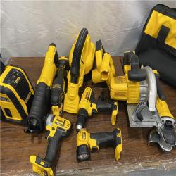 AS-ISDEWALT 20V MAX Cordless 10 Tool Combo Kit with (2) 20V 2.0Ah Batteries, Charger, and Bag