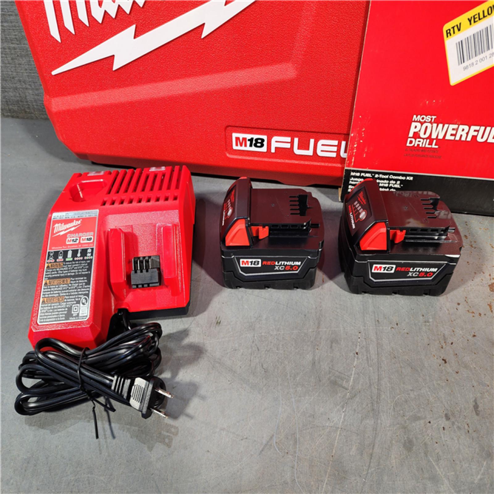 HOUSTON LOCATION - AS-IS Milwaukee M18 FUEL 18V Lithium-Ion Brushless Cordless Hammer Drill and Impact Driver Combo Kit (2-Tool) with 2 Batteries