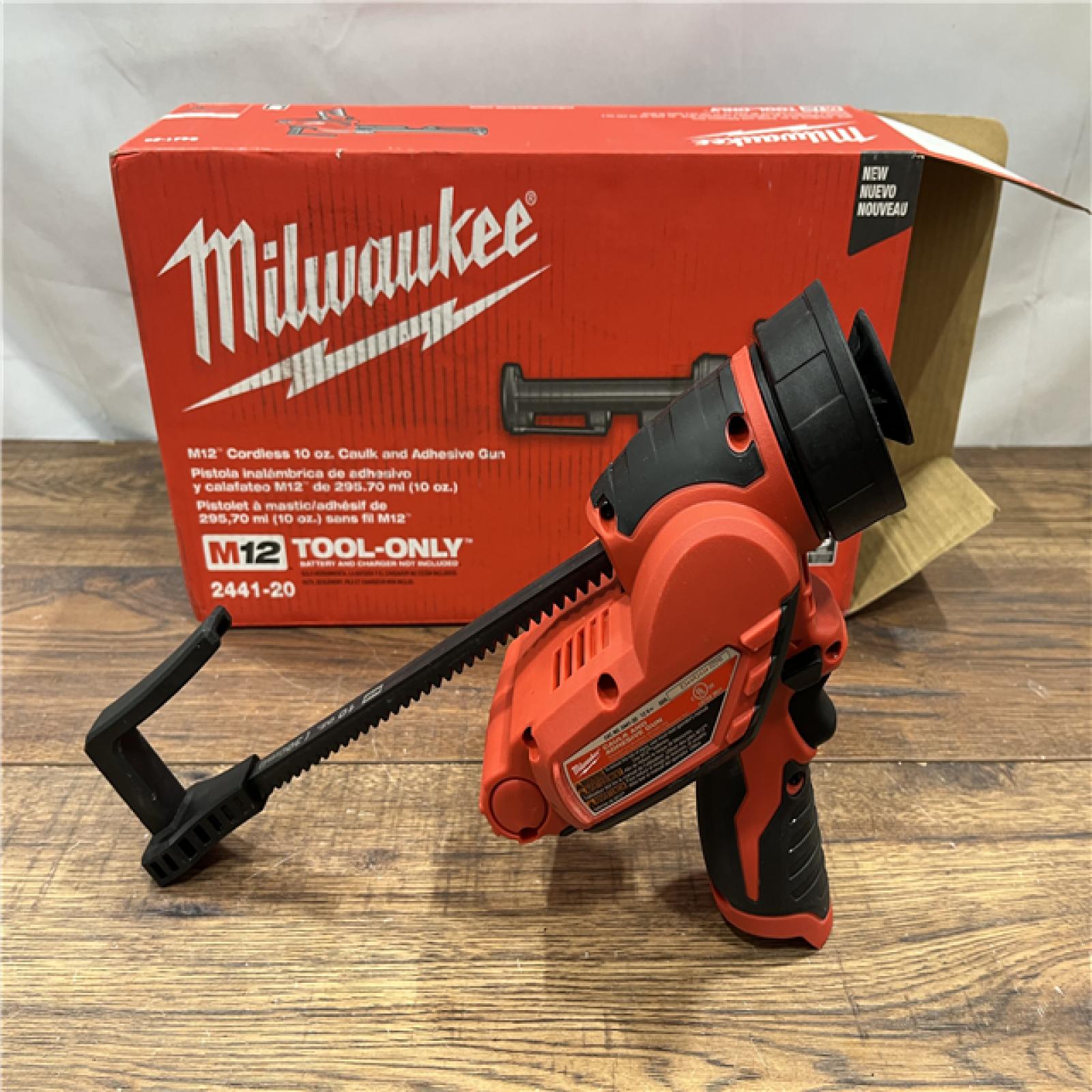 AS IS Milwaukee 2441-20 M12 12V Cordless 10oz Caulk and  (Tool Only)