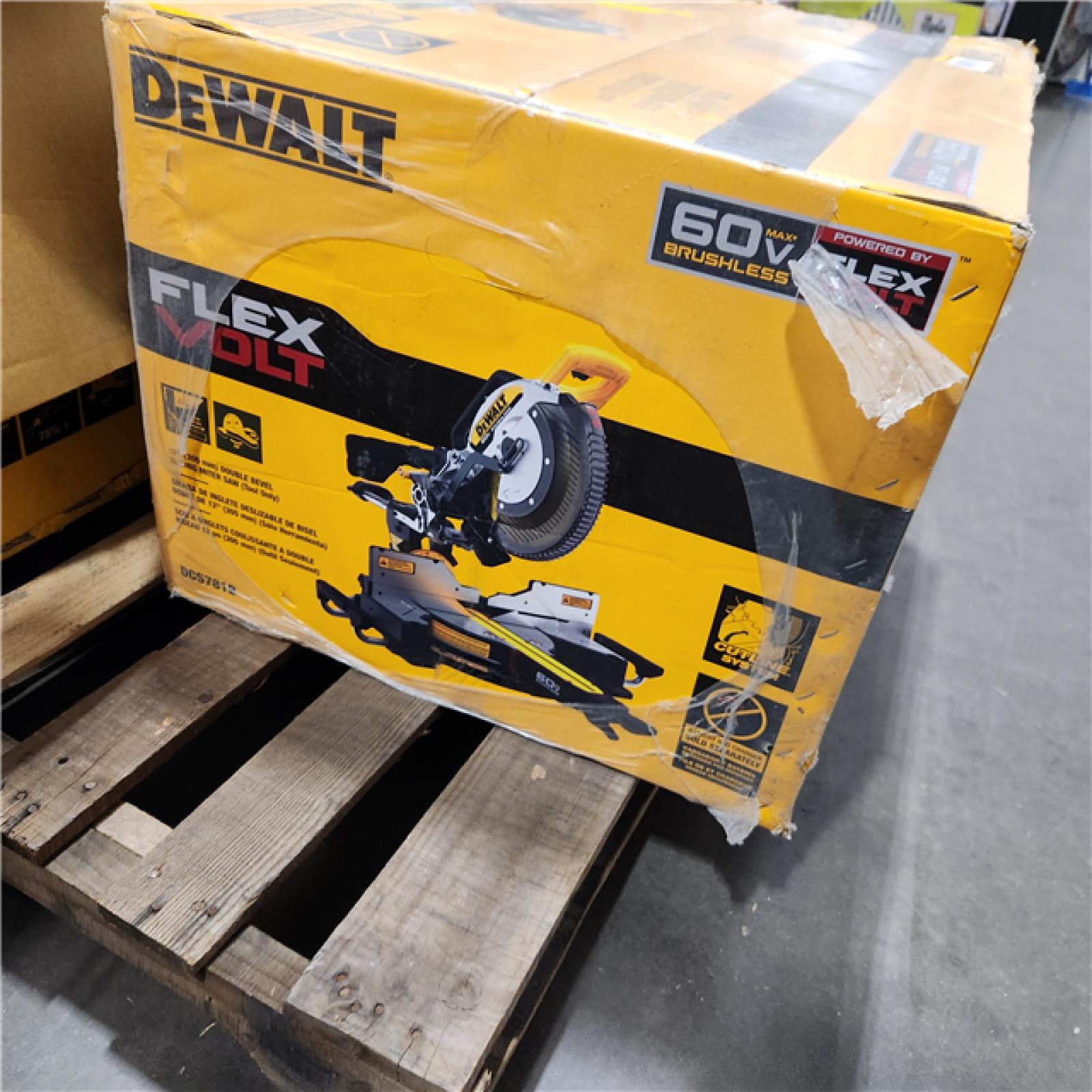 Dallas Location - New- DeWalt DCS781B 60V MAX Brushless 12 in. Double Bevel Sliding Miter Saw, Tool Only