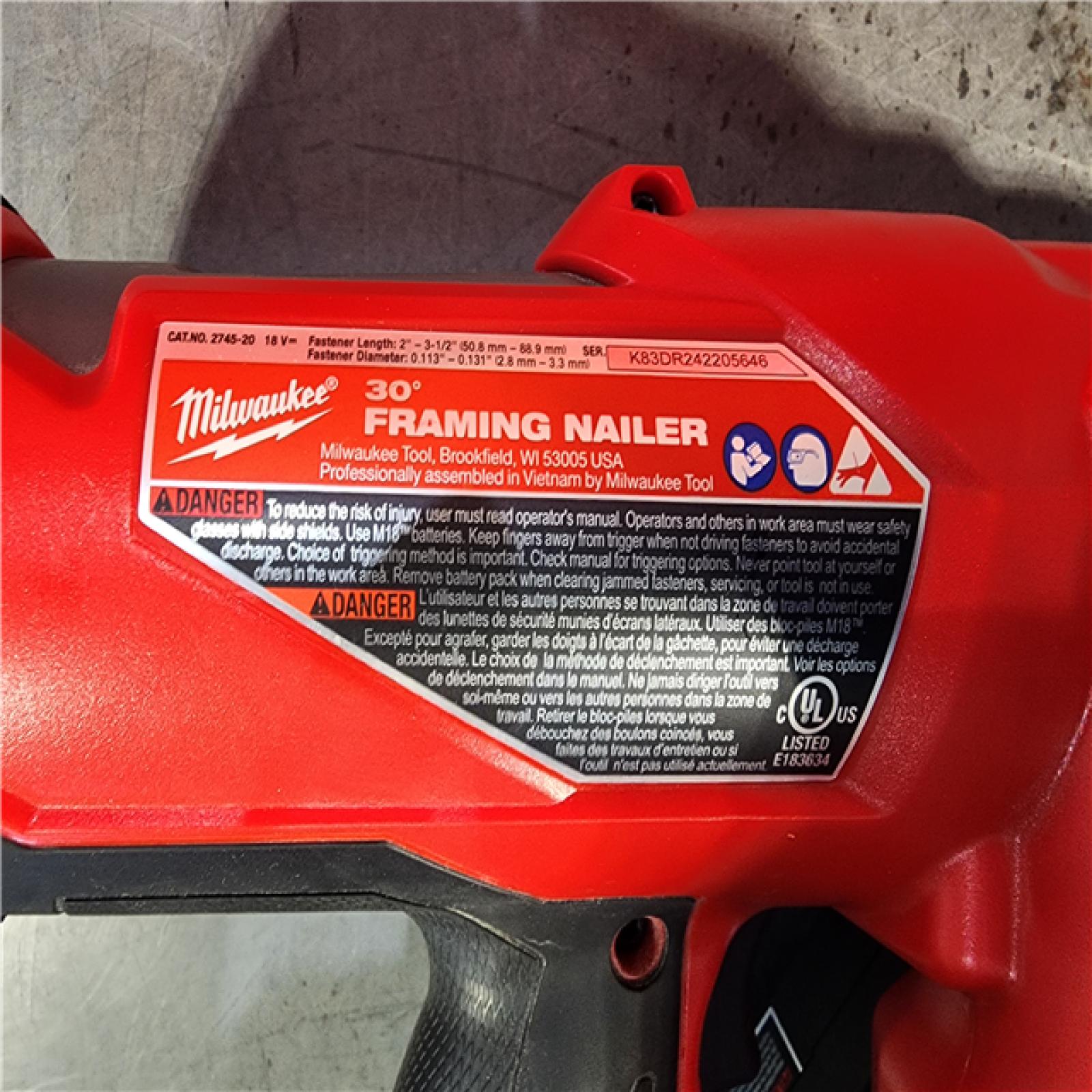 HOUSTON LOCATION - AS-IS (APPEARS LIKE NEW) M18 FUEL 3-1/2 in. 18-Volt 30-Degree Lithium-Ion Brushless Cordless Framing Nailer (Tool-Only)