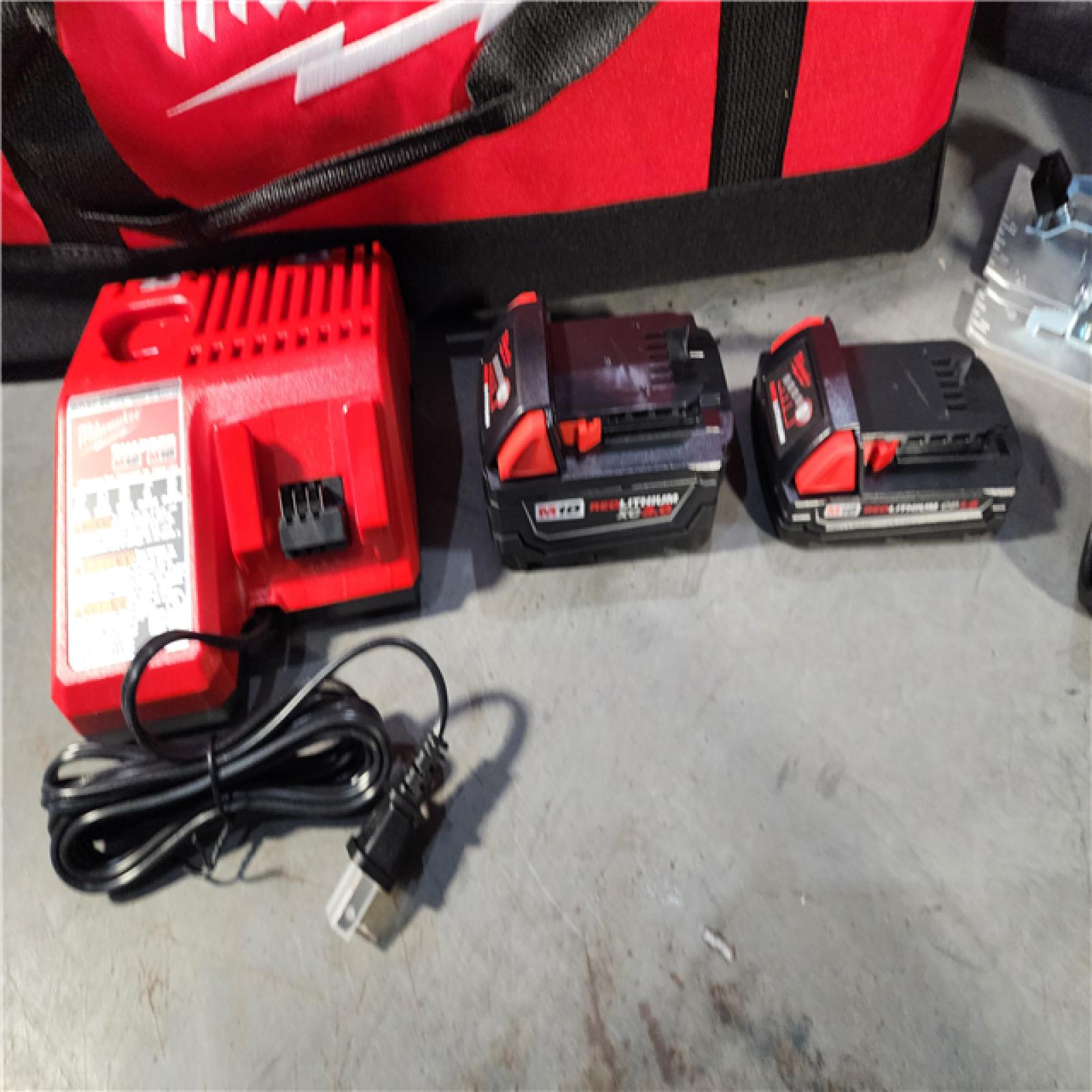 HOUSTON LOCATION - AS-IS (APPEARS LIKE NEW) M18 18V Lithium-Ion Cordless Combo Kit (5-Tool) with (1) 3.0Ah and (1) 1.5Ah Battery, (1) Charger, (1) Tool Bag