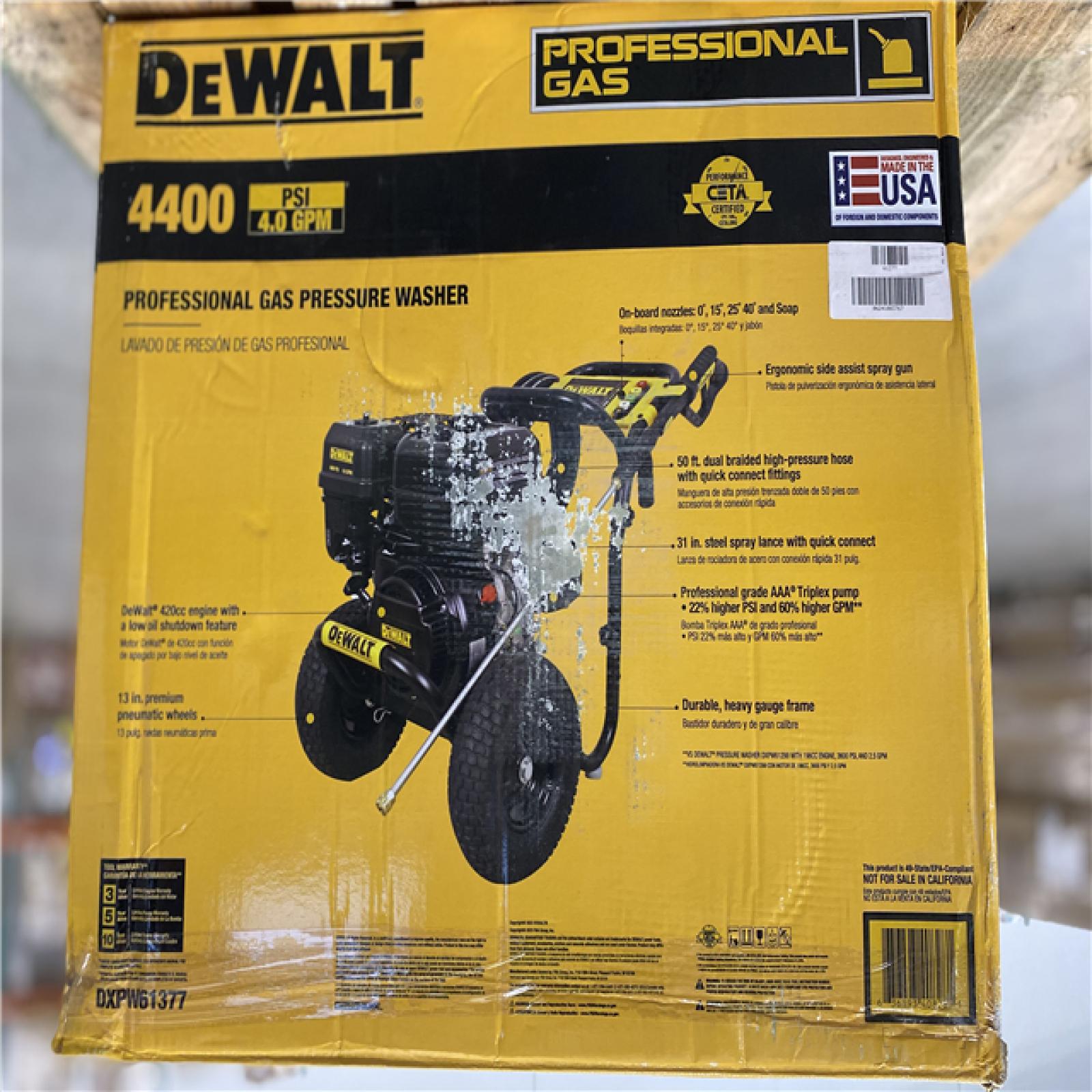 DALLAS LOCATION - Dewalt 440 psi 4.0GPM Cold Water Pressure Washer