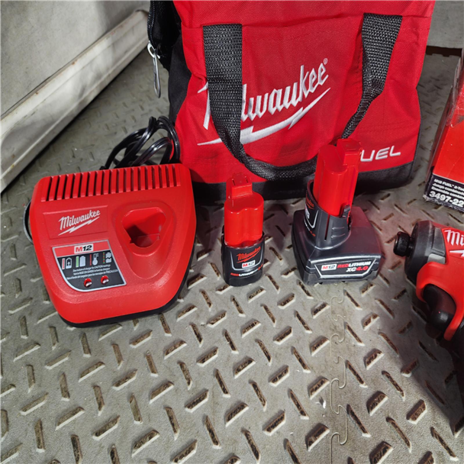 HOUSTON LOCATION - AS-IS Milwaukee 3497-22 12V Brushless Hammer Drill and Impact Driver Combo Kit