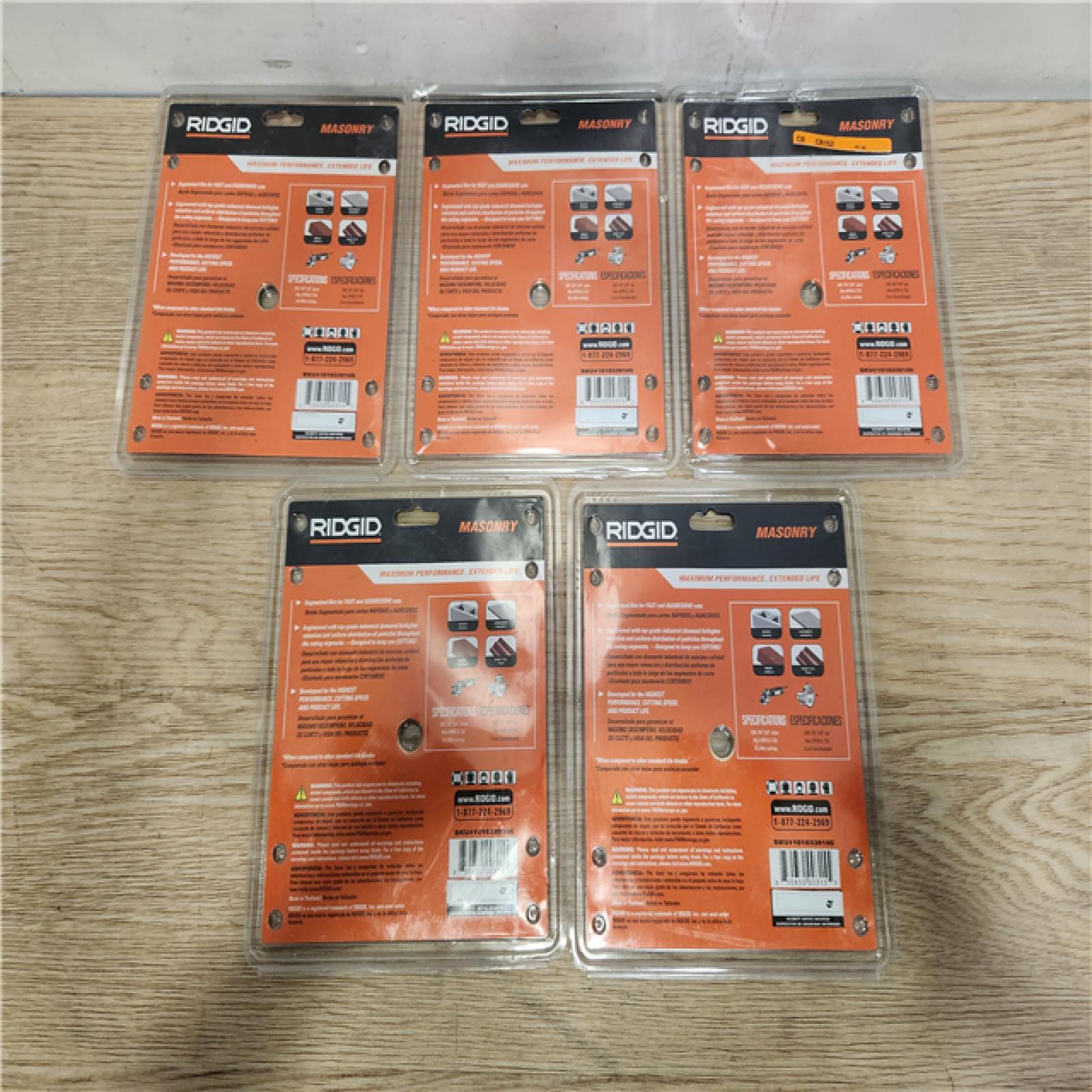 Phoenix Location NEW Sealed RIDGID 7 in. Masonry Cutting Segmented Rim Diamond Saw Blade(5 Packs)