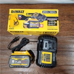 AS-IS DEWALT FLEXVOLT 20V/60V MAX Lithium-Ion 6.0Ah Battery Pack with 6 Amp Output Charger