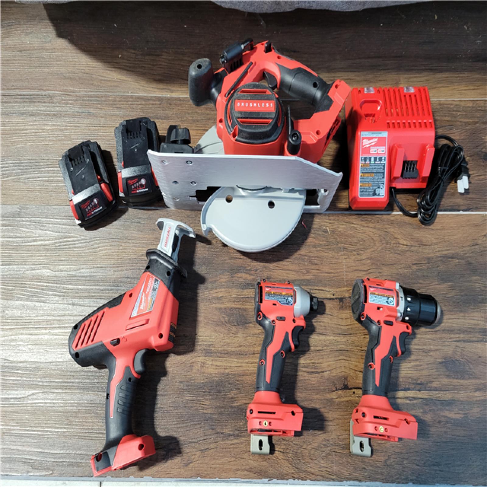 CALIFORNIA NEW MILWAUKEE M18 4-TOOL COMBO KIT (2 BATTERIES, 1 CHARGER, AND BAG INCLUDED)