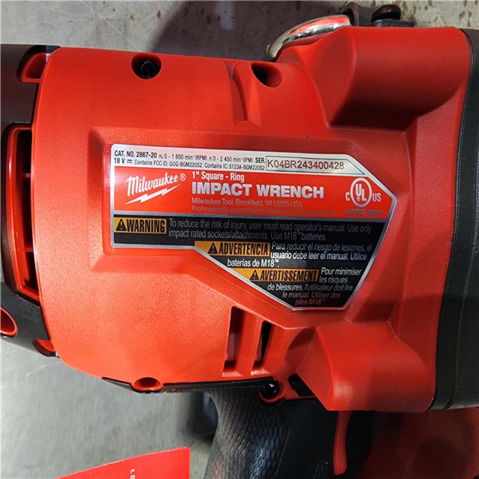 HOUSTON LOCATION - AS-IS (APPEARS LIKE NEW) Milwaukee 2867-20 18V M18 FUEL Lithium-Ion Brushless Cordless 1 High Torque Impact Wrench W/ ONE-KEY (Tool Only)