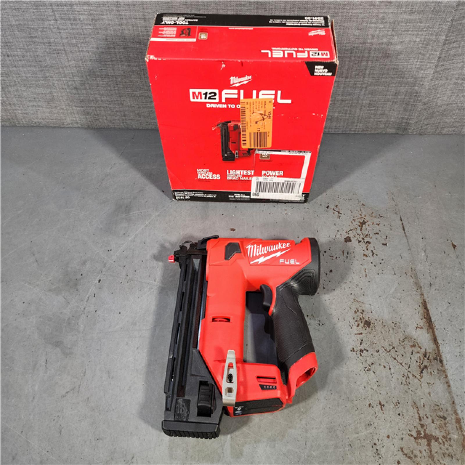 HOUSTON LOCATION - AS-IS M12 FUEL 12-Volt Lithium-Ion Brushless Cordless 18-Guage Compact Brad Nailer (Tool Only)