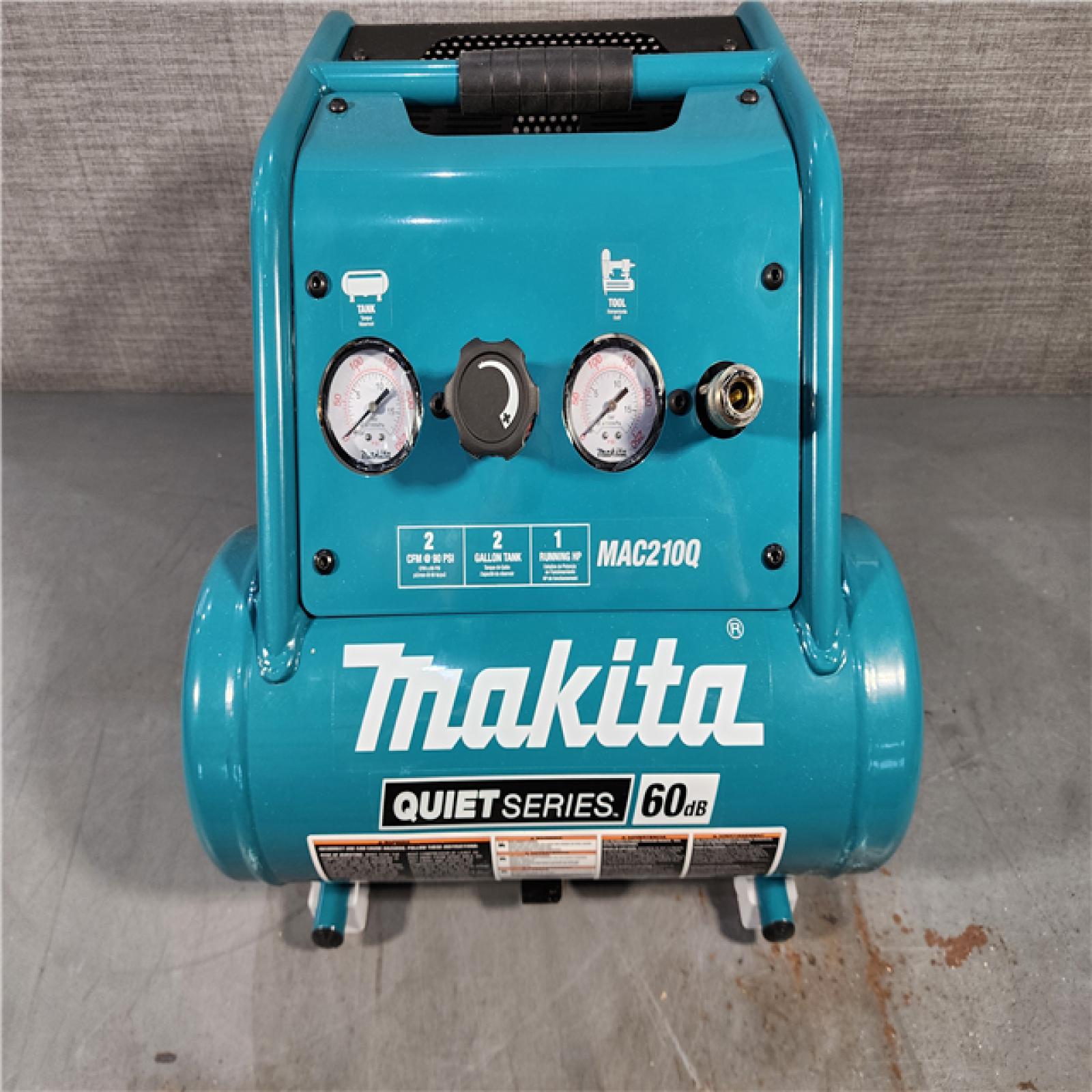 HOUSTON LOCATION - AS-IS (APPEARS LIKE NEW) Makita MAC210Q Quiet Series, 1 HP, 2 Gallon, Oil-Free, Electric Air Compressor