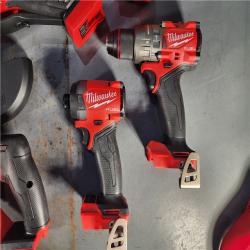 HOUSTON LOCATION - AS-IS MILWAUKEE 7 TOOL COMBO KIT W/ (2) 5.0 AH BATTERY, (2) CARRYING BAG & CHARGER