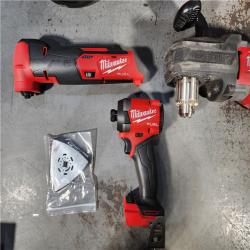 HOUSTON LOCATION - AS-IS MILWAUKEE 4 TOOL COMBO KIT W/ (2) BATTERY & CHARGER