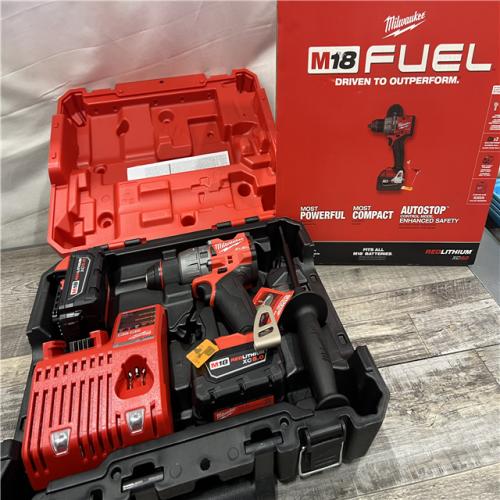 AS-IS Milwaukee 2904-22 Hammer Drill Driver Kit with Batteries  Charger & Tool Case  Red