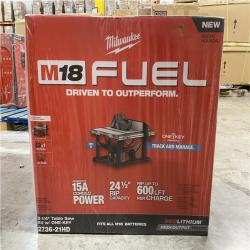 NEW! - Milwaukee M18 FUEL ONE-KEY 18- volt Lithium-Ion Brushless Cordless 8-1/4 in. Table Saw Kit W/(1) 12.0Ah Battery & Rapid Charger