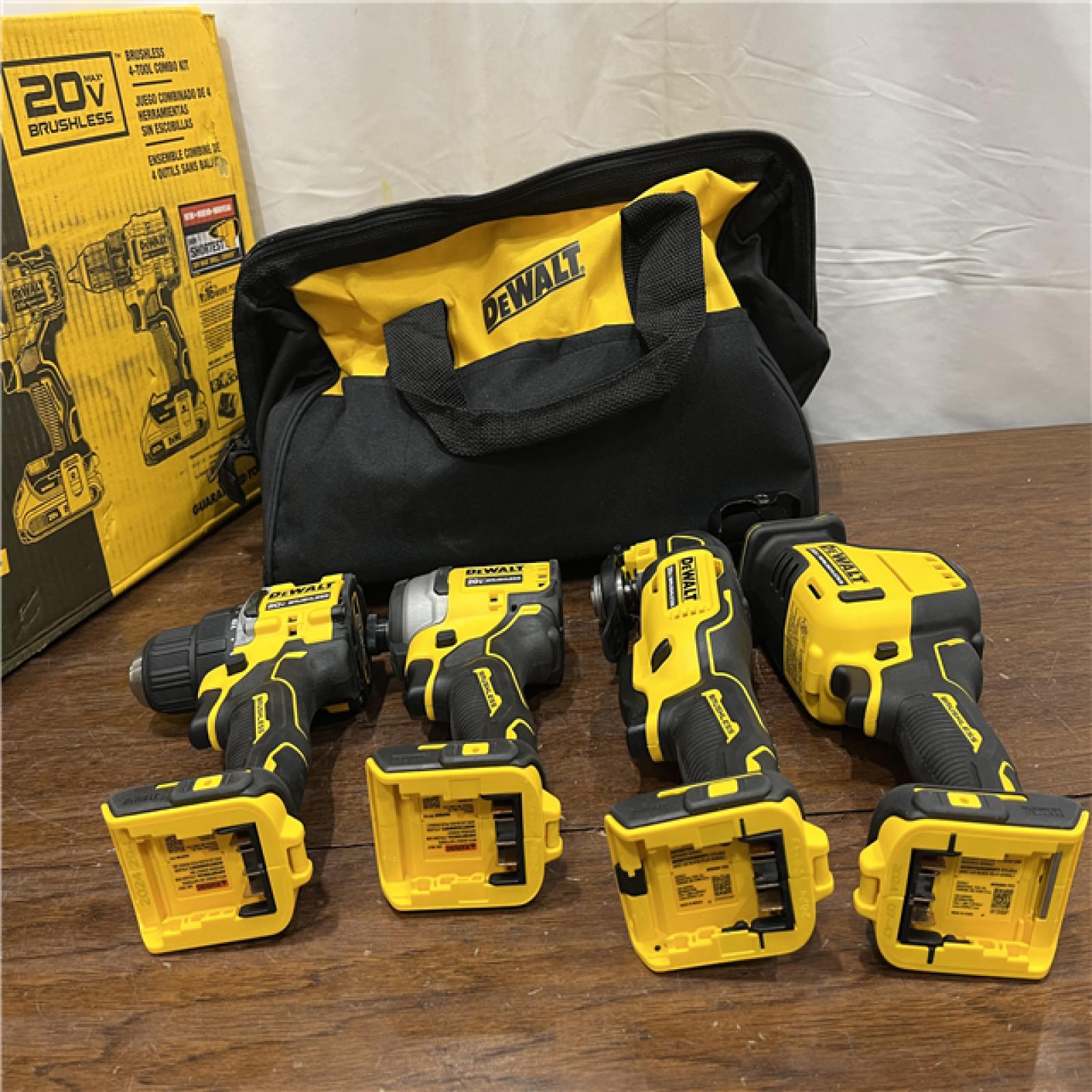 AS-ISDeWalt 20V MAX ATOMIC Cordless Brushless 4 Tool Combo Kit