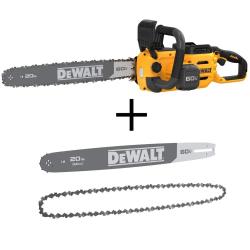 NEW DEWALT 20 in. 60-Volt Flexvolt Electric Cordless Chainsaw Kit with 20 in. Chainsaw Bar and 20 in. Chainsaw Chain 68 Drive Link