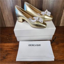 NEW! Veronica Beard Cecile Metallic Leather Ballet Pump - Platinum - SZ 7M