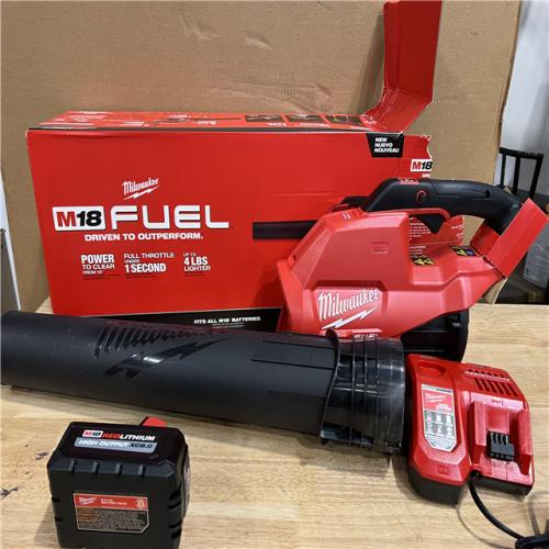 AS-IS Milwaukee M18 FUEL 120 MPH 450 CFM 18V Lithium-Ion Brushless Cordless Handheld Blower Kit with 8.0 Ah Battery, Rapid Charger