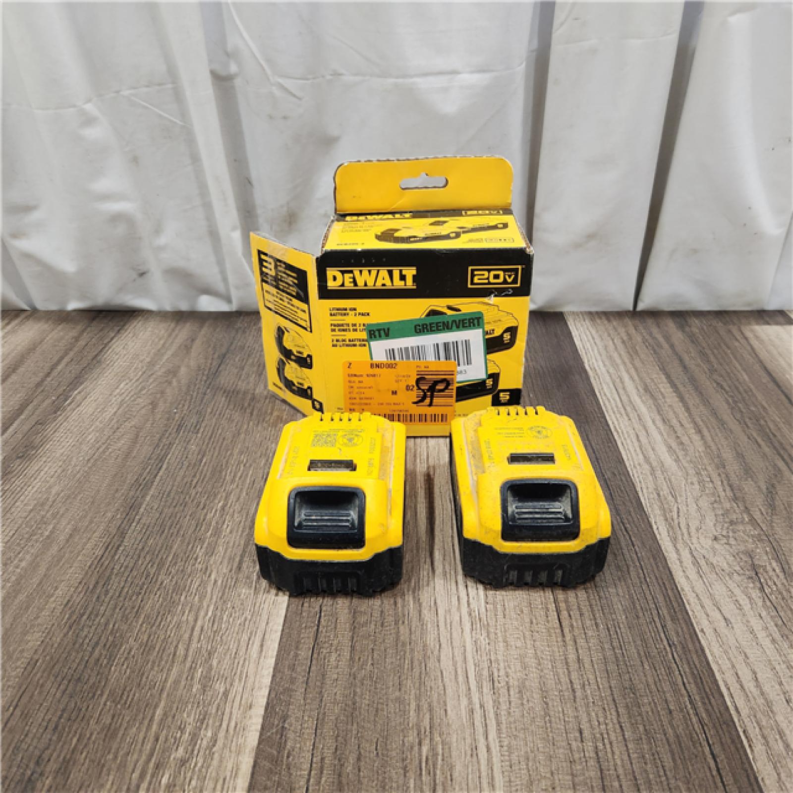 AS IS DEWALT 20V MAX XR Premium Lithium-Ion 5.0Ah Battery Pack (2 Pack)