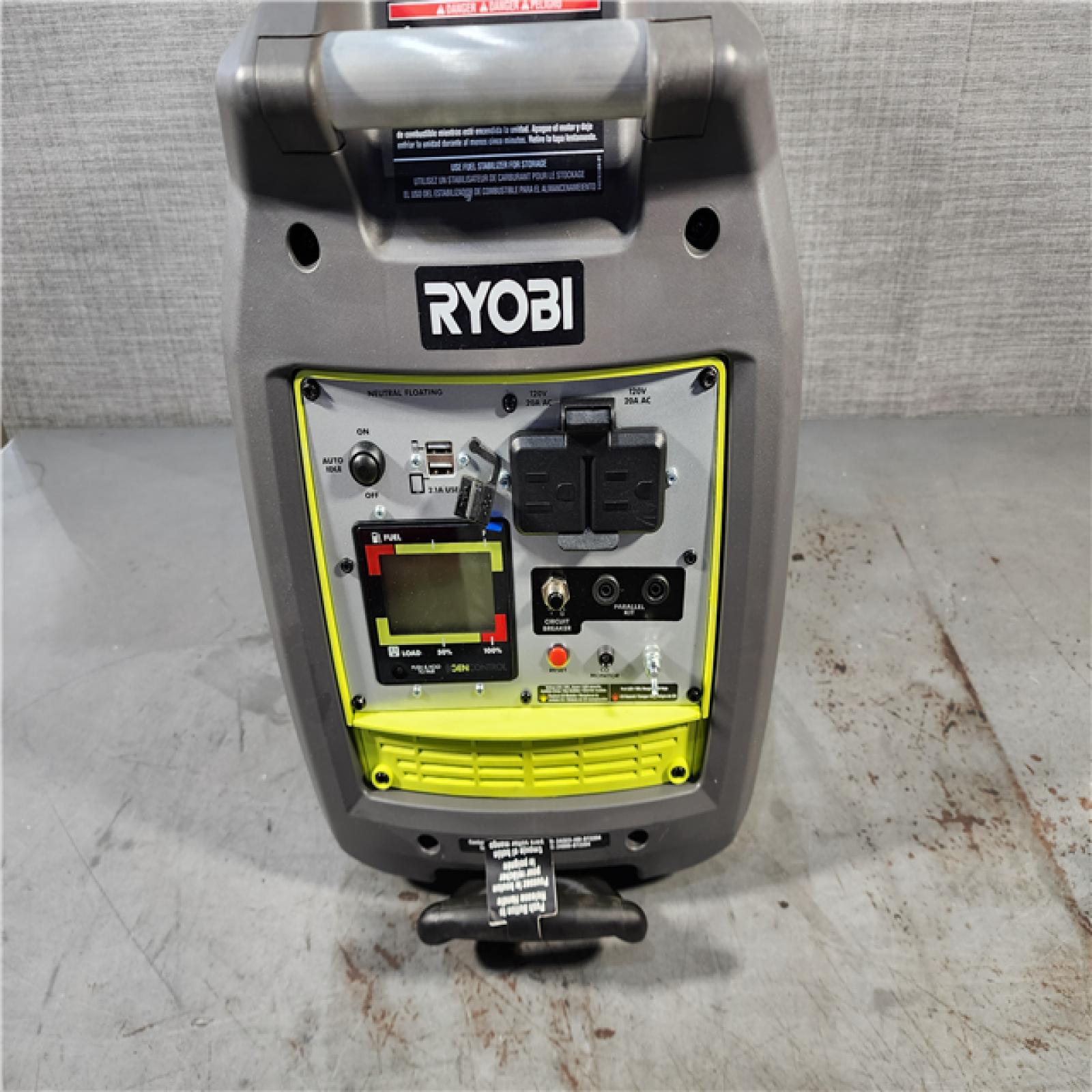 HOUSTON LOCATION - AS-IS RYOBI 2,300-Watt Recoil Start Bluetooth Super Quiet Gasoline Powered Digital Inverter Generator with CO Shutdown Sensor