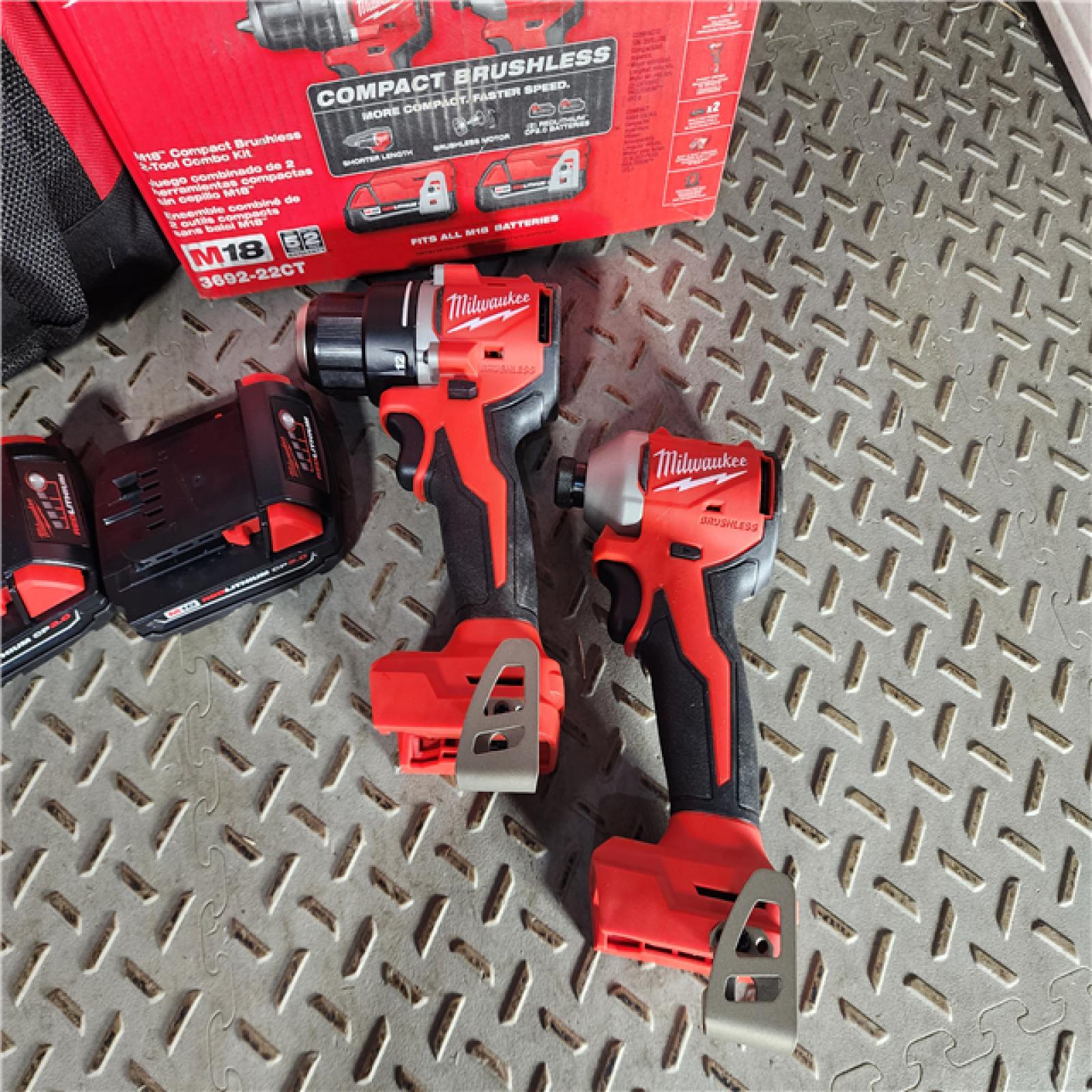 HOUSTON LOCATION - AS-IS Milwaukee M18 Compact Brushless 2-Tool Combo Kit