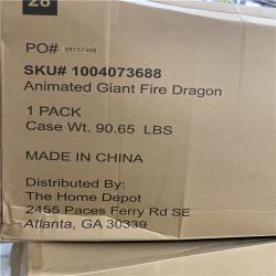 DALLAS LOCATION - Home Accents Holiday 6 ft. Animated Giant Fire Dragon PALLET- (2 UNITS)