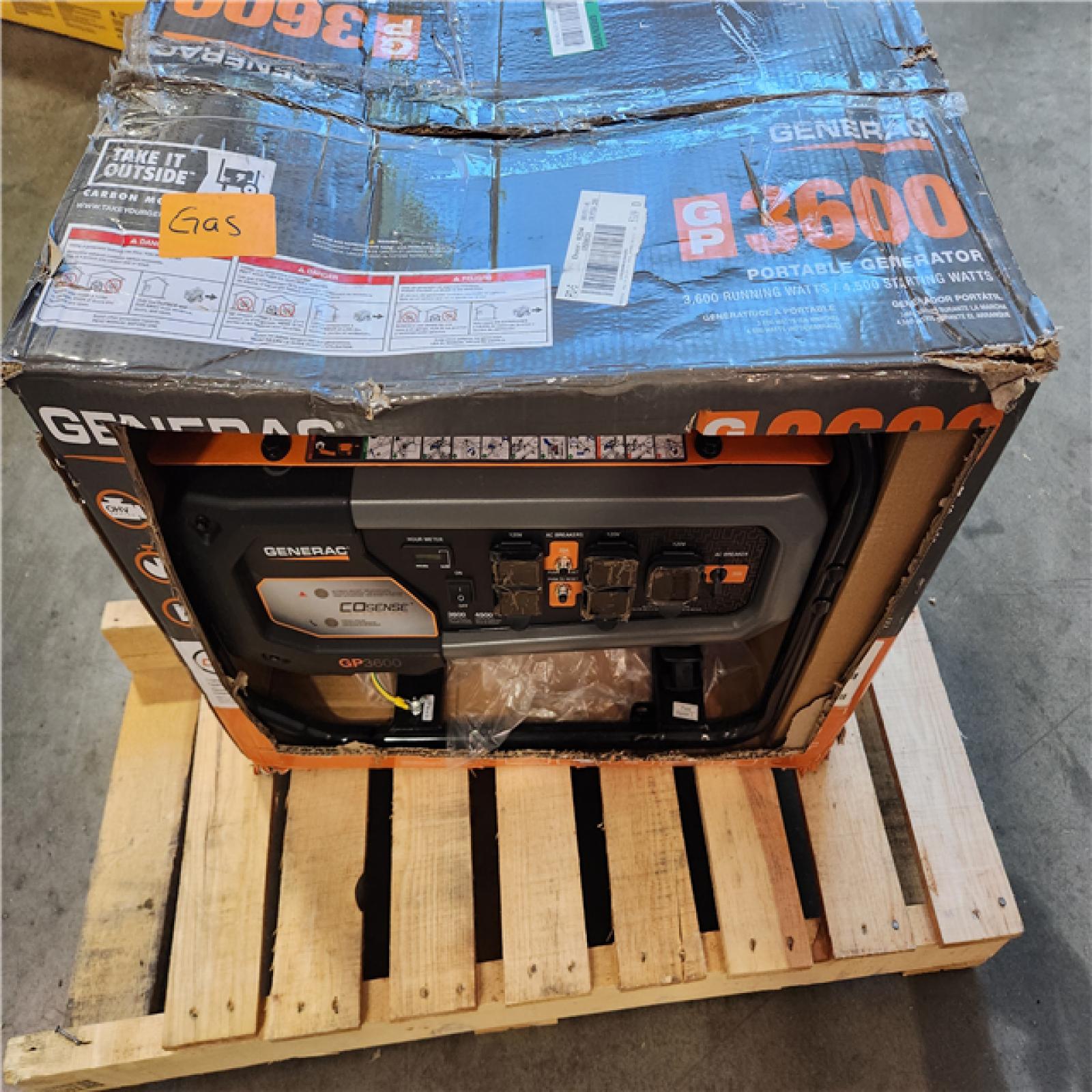 California AS-IS Generac 3,600 Running Watts/ 4,500 Starting Watts Portable Generator