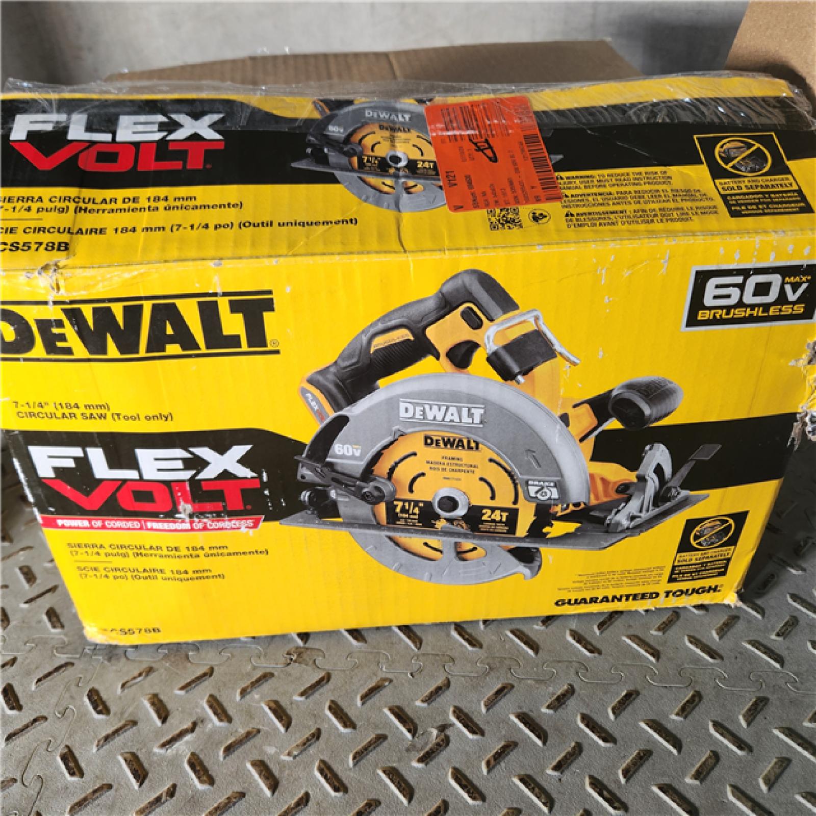 Houston location AS-IS DeWALT Flexvolt Max 7-1/4  60V Brushless Circular Saw DCS578B (Bare Tool)