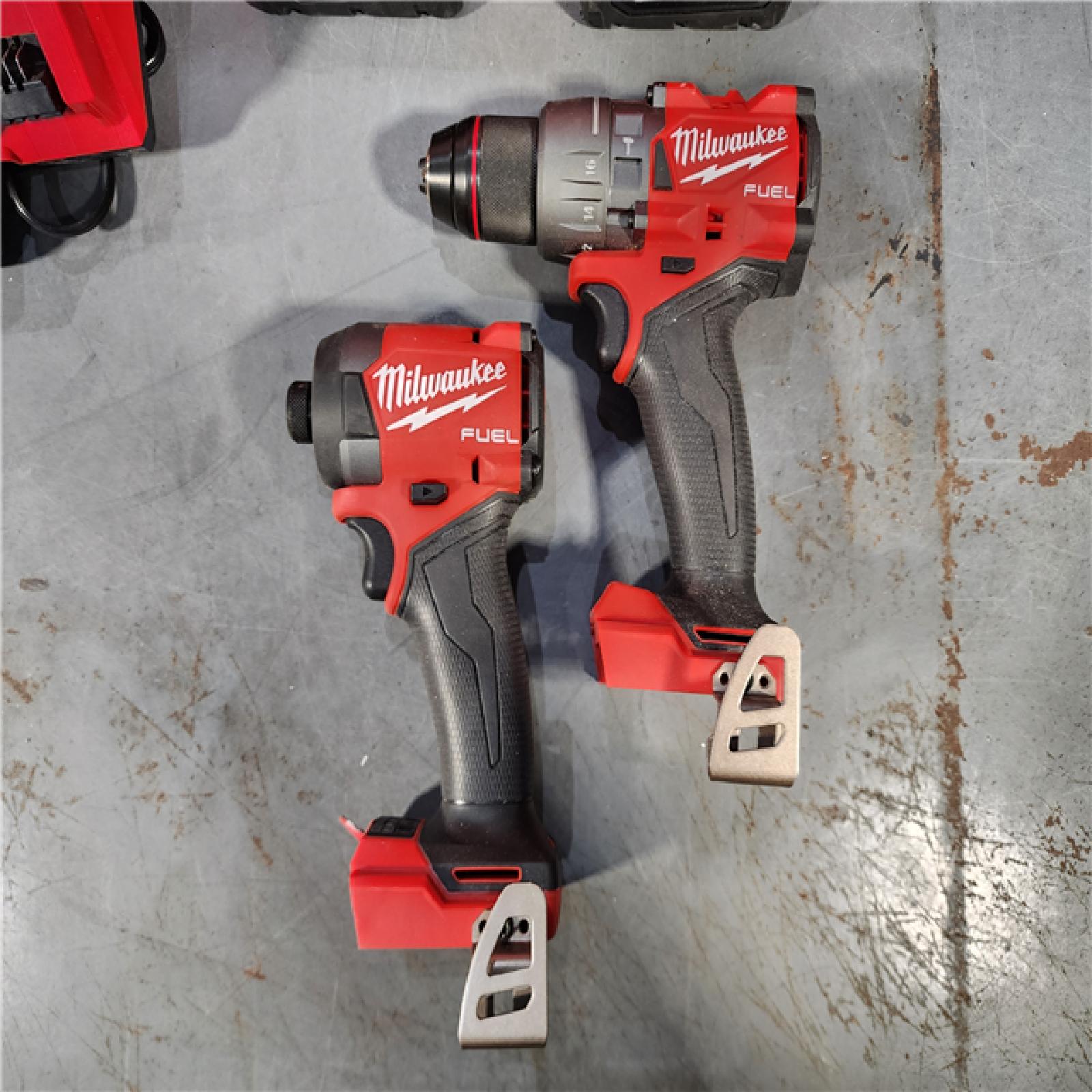 HOUSTON LOCATION - AS-IS Milwaukee M18 FUEL 18V Lithium-Ion Brushless Cordless Hammer Drill and Impact Driver Combo Kit (2-Tool) with 2 Batteries