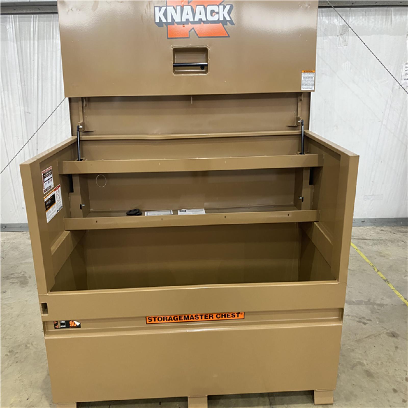 Houston Location - AS-IS Knaack 49in. W x 30in. L x 60in.Steel Jobsite Storage Piano Box