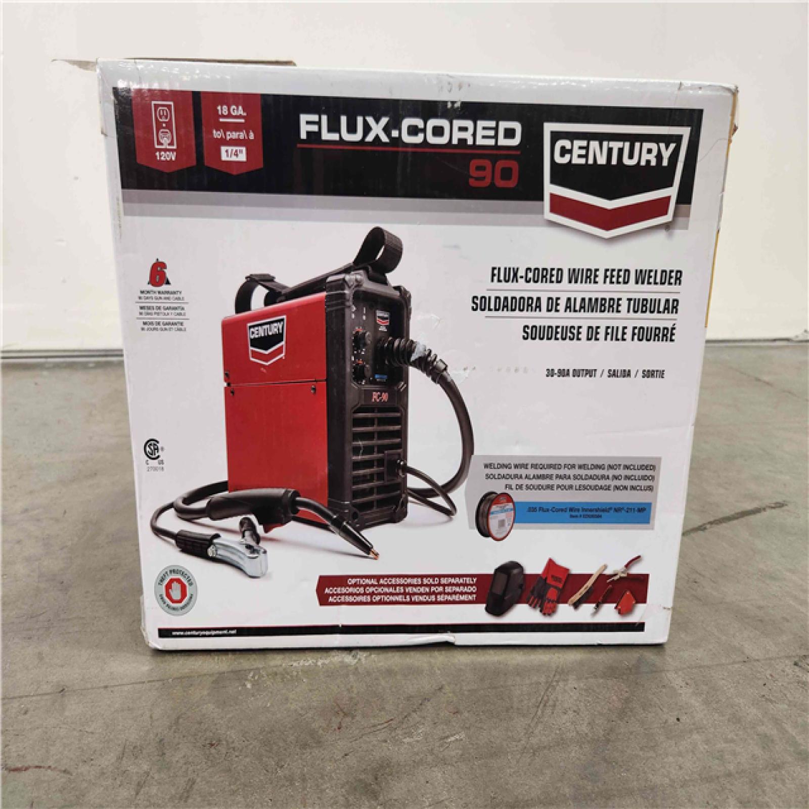 Phoenix Location Appears NEW Century 90 Amp FC90 Flux Core Wire Feed Welder and Gun, 120V