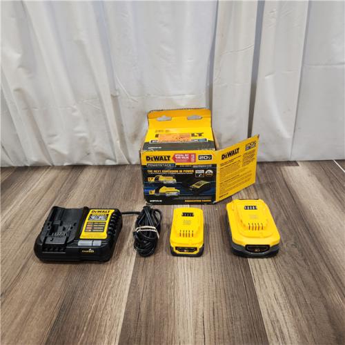 AS IS DeWalt 20V MAX POWERSTACK DCBP315-2C Lithium-Ion 1.7Ah and 5Ah Battery and Charger Starter Kit 3 Pc