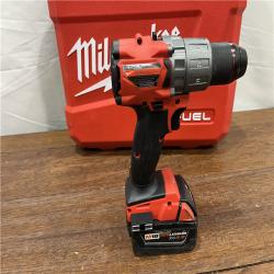 AS-ISMilwaukee 2904-22 Hammer Drill Driver Kit with Batteries  Charger & Tool Case  Red