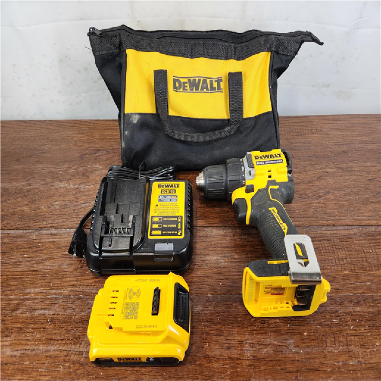 AS-IS DeWalt 20V MAX ATOMIC Brushless Cordless 1/2 in. Compact Drill Kit