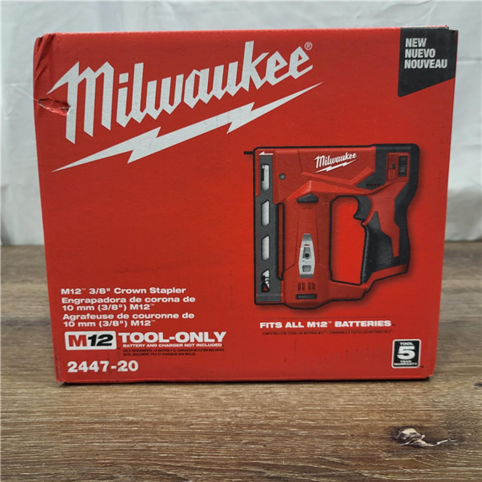 NEW! Milwaukee Tool MWK2447-20 3 X 8 in. Crown Stapler Tool