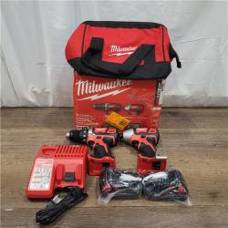 AS-IS Milwaukee M18 18V Cordless Brushed 2 Tool Drill/Driver and Impact Driver Kit