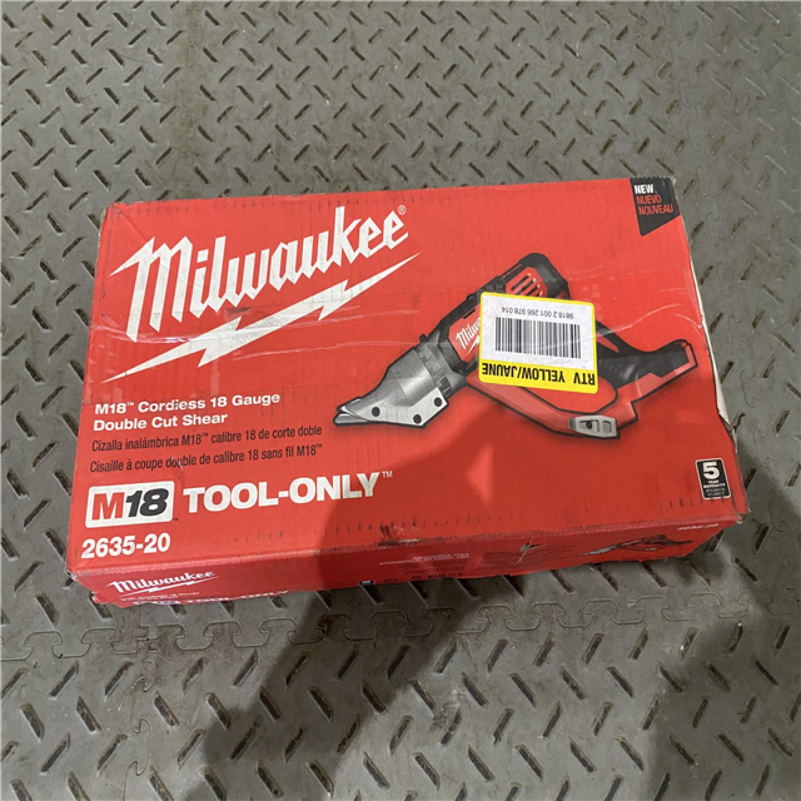 Houston location AS-IS Milwaukee M18 18-volt Lithium-ion Cordless 18-gauge Double Cut Metal Shear  Bare Tool