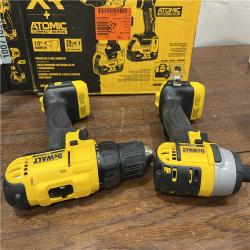 AS-ISDEWALT 20V MAX XR Hammer Drill and ATOMIC Impact Driver 2 Tool Cordless Combo Kit with (2) 4.0Ah Batteries, Charger, and Bag