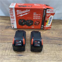 AS IS Milwaukee M18 18-Volt Lithium-Ion XC Starter Kit with Two 5.0Ah Batteries / Charger (48-59-1852B)