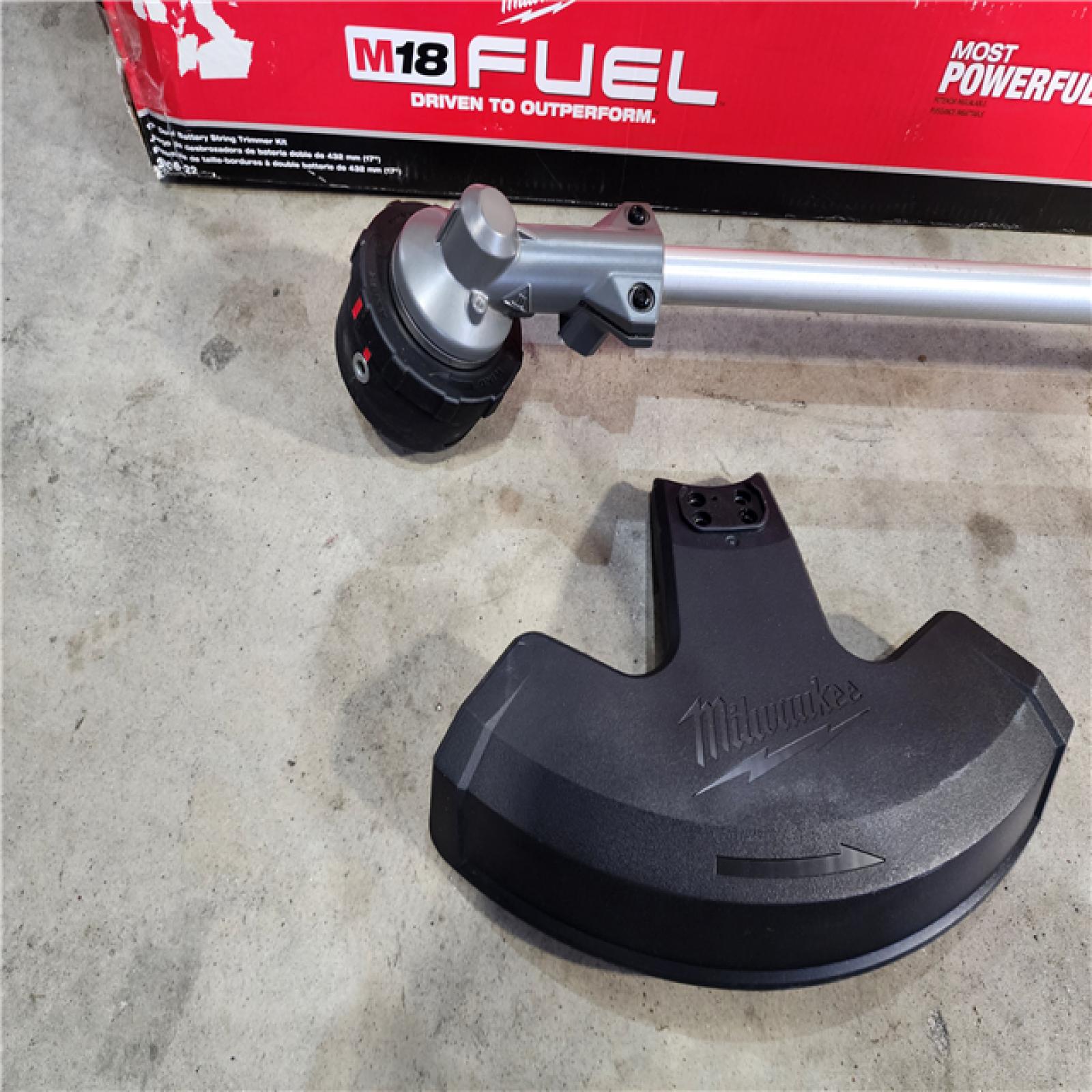 HOUSTON LOCATION - AS-IS M18 FUEL 18V Brushless Cordless 17 in. Dual Battery Straight Shaft String Trimmer with (2) 8.0 Ah Batteries and Charger