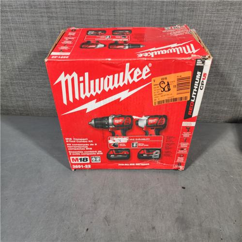 HOUSTON LOCATION - AS-IS (APPEARS LIKE NEW) Milwaukee M18 18V Cordless Brushed 2 Tool Drill/Driver and Impact Driver Kit