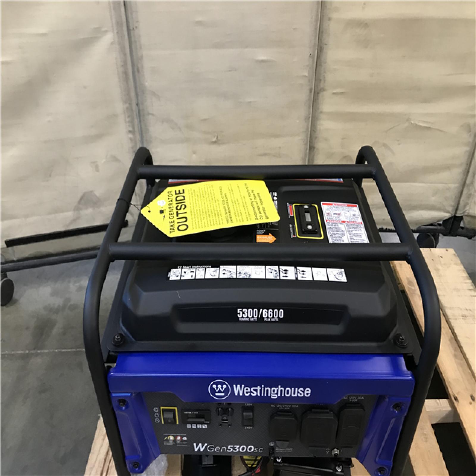 California AS-IS Westinghouse 6600 Peak Watt Electric Start Portable Gas Powered Generator with CO Sensor