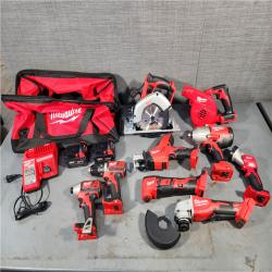 HOUSTON LOCATION - AS-IS M18 18-Volt Lithium-Ion Cordless Combo Kit (9-Tool) with (2) Batteries, Charger, and Tool Bag