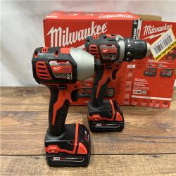 AS IS Milwaukee M18 18V Cordless Brushed 2 Tool Drill/Driver and Impact Driver Kit