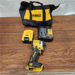 AS-IS ATOMIC 20V MAX Lithium-Ion Cordless 1/4 in. Brushless Impact Driver Kit, 5 Ah Battery, Charger, and Bag