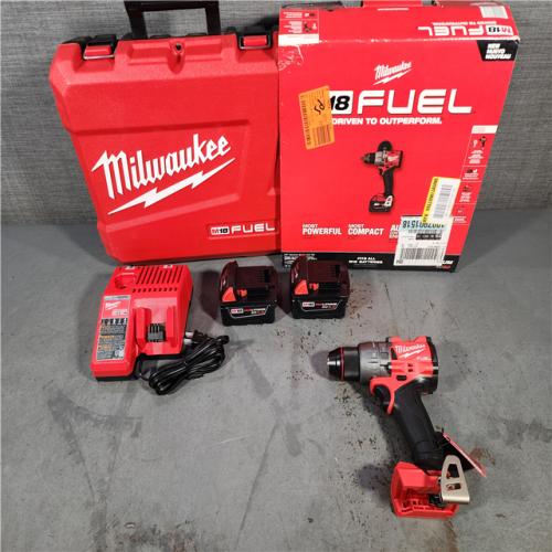 HOUSTON LOCATION - AS-IS (APPEARS LIKE NEW) Milwaukee 2904-22 Hammer Drill Driver Kit with Batteries  Charger & Tool Case  Red