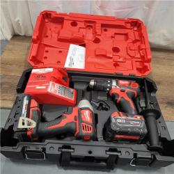 AS-IS Milwaukee M18 FUEL 18V Lithium-Ion Brushless Cordless Hammer Drill and Impact Driver Combo Kit (2-Tool) with 2 Batteries